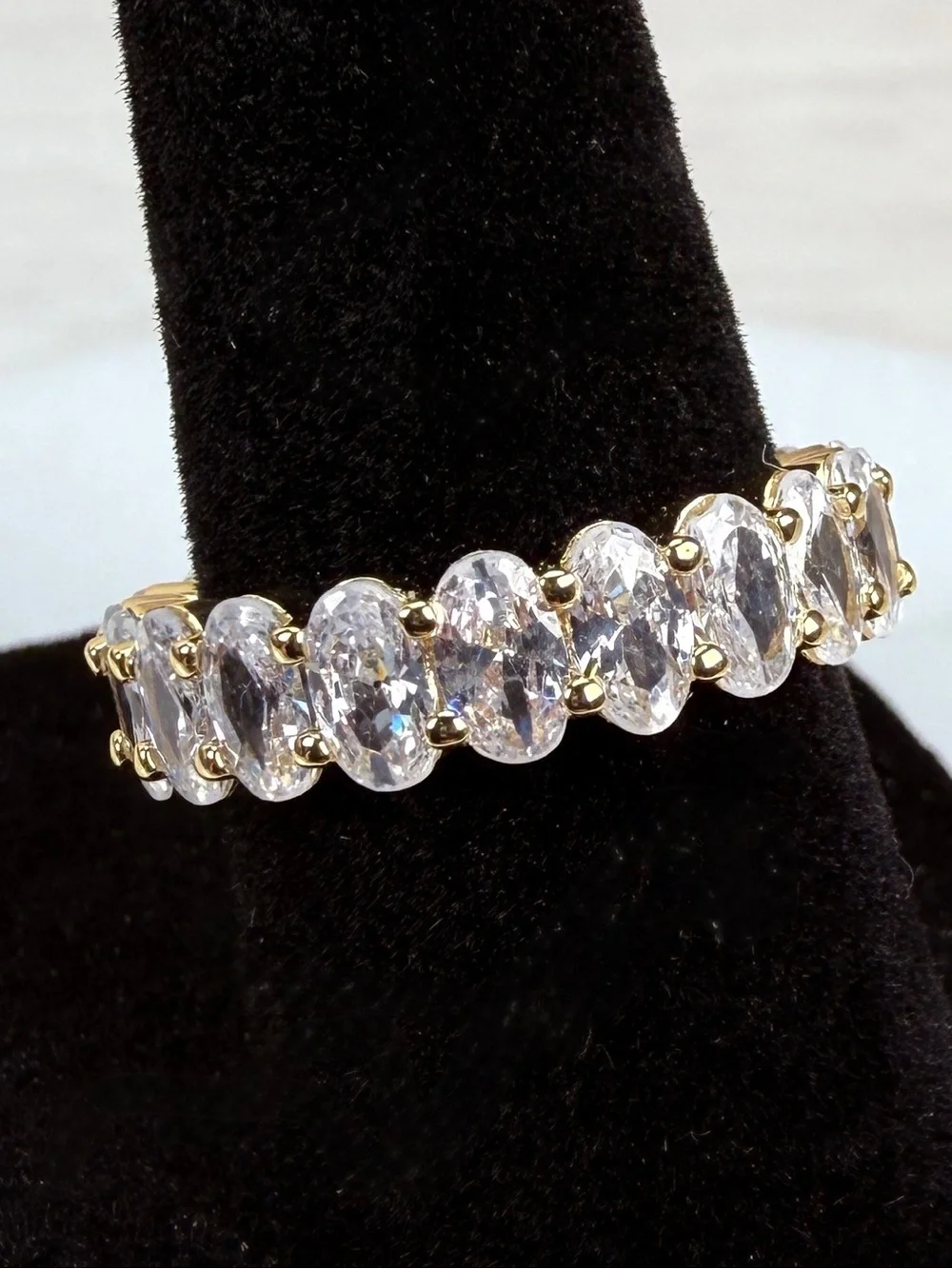Goldtone Oval Bling Classic Eternity Ring